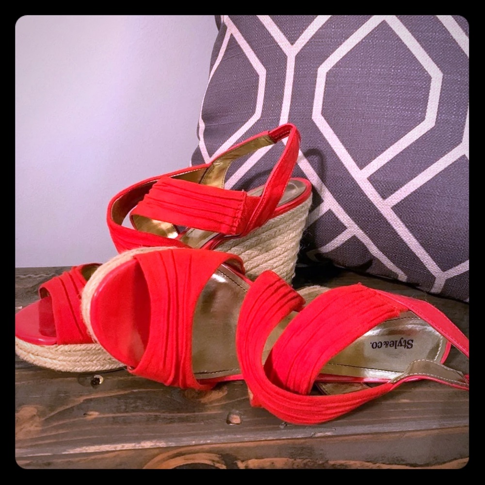 ❤️ Style and Co. ❤️ Red Wedge Sandals